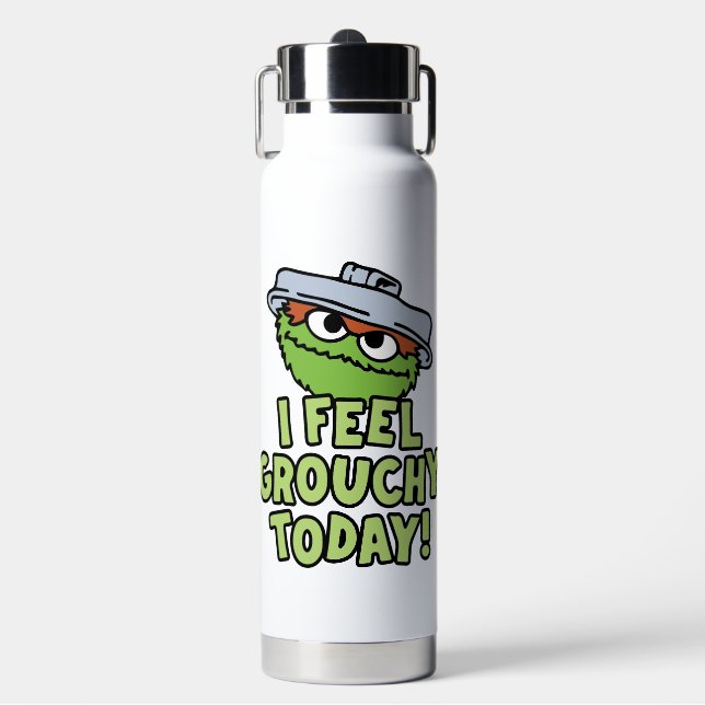 Botella De Agua Oscar el Grouch | Hoy Me Siento Grouchy. (Frente)