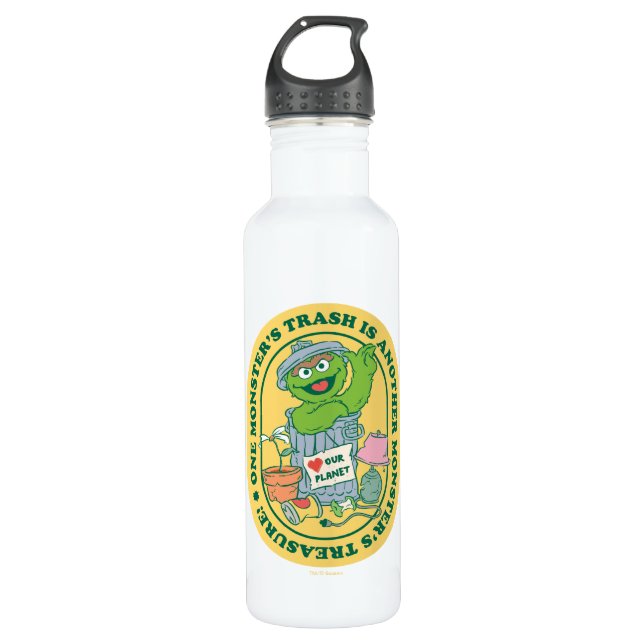 Botella De Agua Oscar el Grouch | Monster Treasure Badge (Anverso)