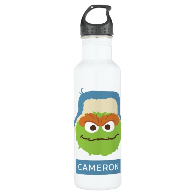 Botella De Agua Oscar el rostro de Grouch Woodland | Añadir su nom (Anverso)