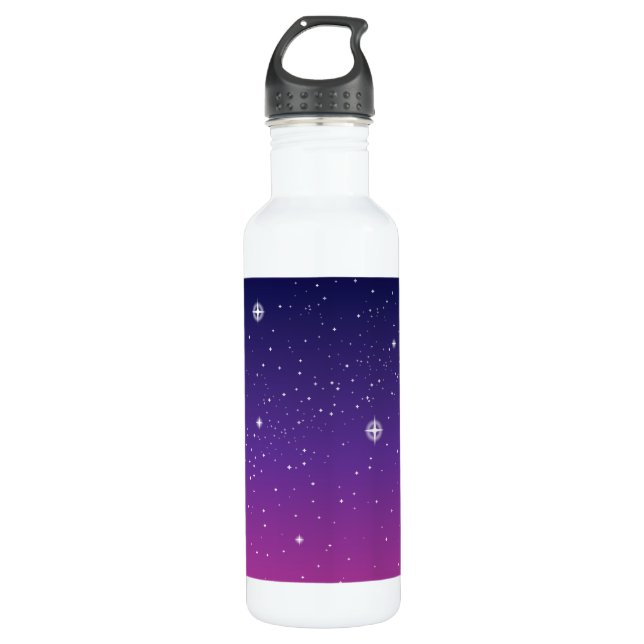 Botella De Agua Oscuro Purple Starry Night Sky (Anverso)