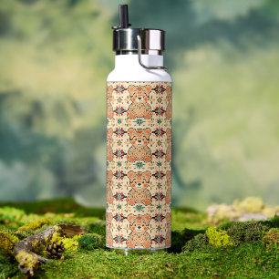 Botella De Agua Osito de Arte Popular Boho Patrón Continuo