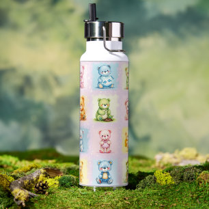 Botella De Agua Osito de peluche múltiple adorable Collage y jugue
