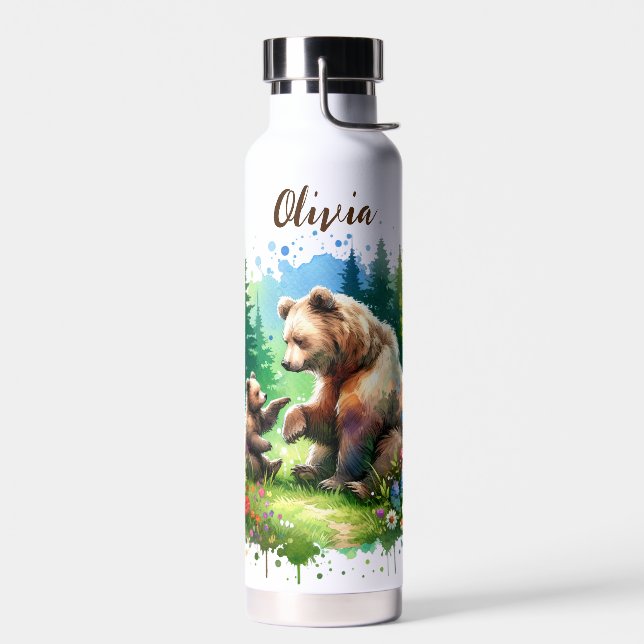 Botella De Agua Oso acuático y cubo personalizado (Izquierdo)