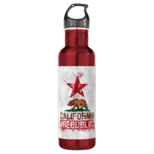 Botella De Agua Oso de la bandera de la república de California en