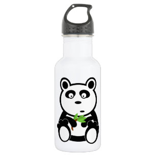 Botella De Agua Oso de panda lindo que come las hojas del bambú