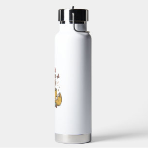 Botella De Agua Oso de Pascua Lindo en Huevo Agrietado Vector Vint