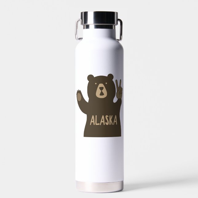 Botella De Agua Oso de paz de Alaska (Delantero)