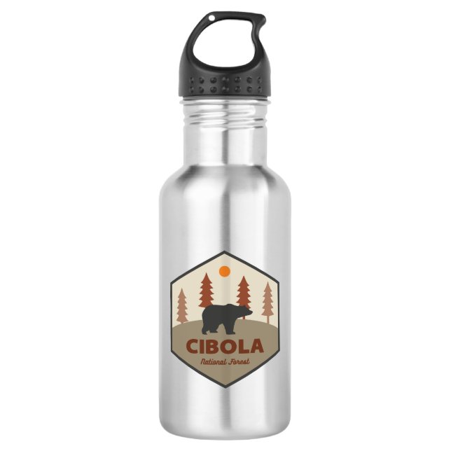 Botella De Agua Oso del Bosque Nacional Cibola (Anverso)