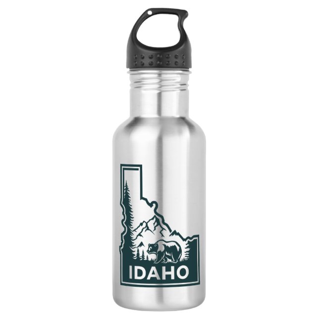 Botella De Agua Oso del mapa de Idaho (Anverso)