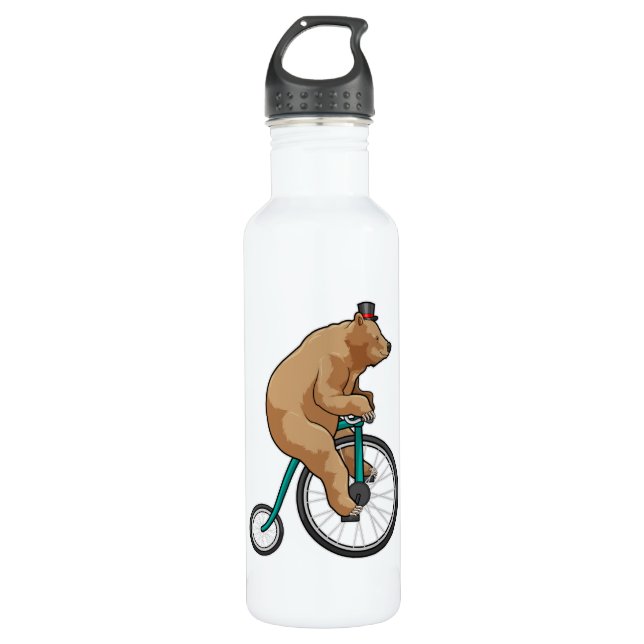 Botella De Agua Oso en circo con bicicleta (Anverso)