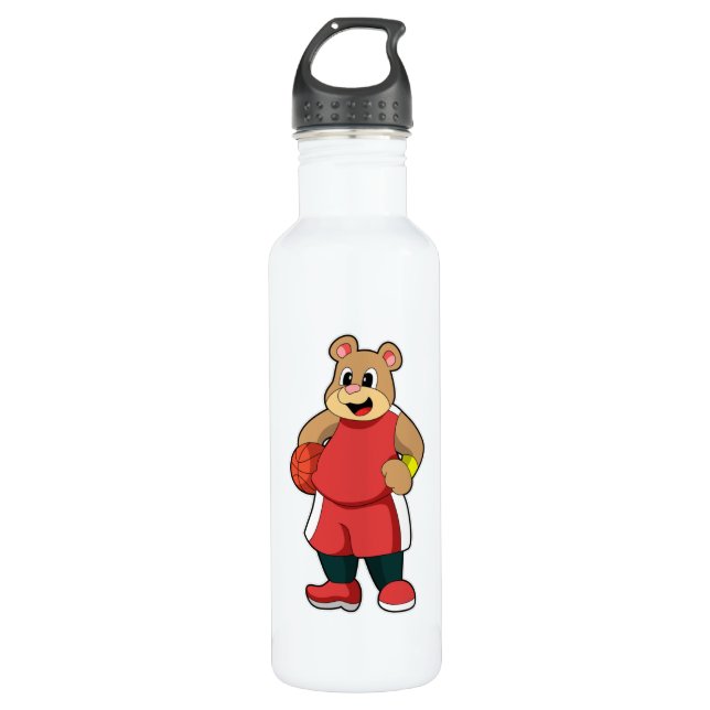 Botella De Agua Oso en el baloncesto (Anverso)