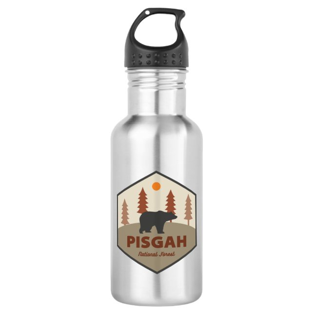Botella De Agua Oso Forestal Nacional de Pisgah (Anverso)