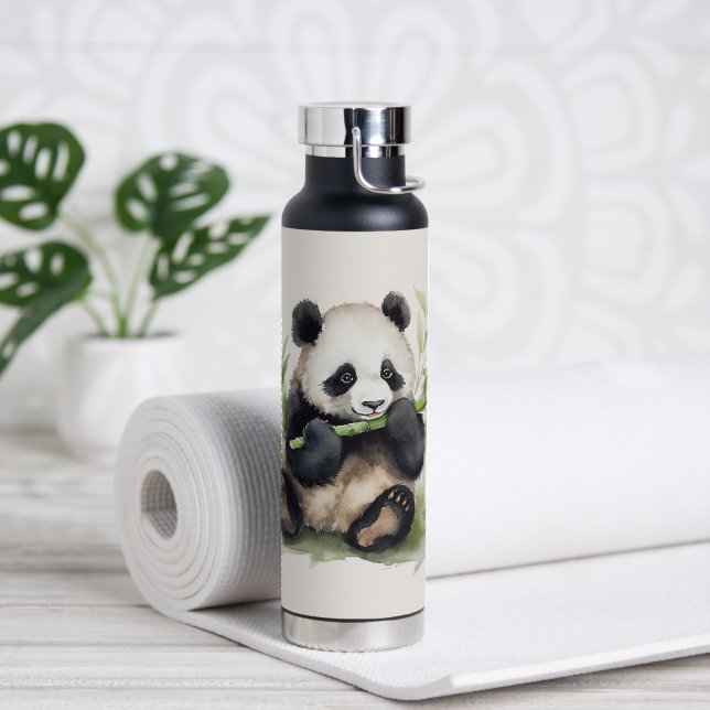 Botella De Agua Oso Panda Con Bambú (Yoga)
