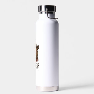 Botella De Agua Oso Papá Oso Vaquero Patriótico Diseño Vector Vint