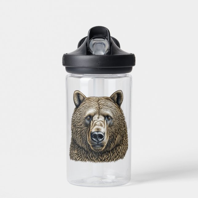 Botella De Agua Oso Pardo Grande Personalizado (Delante)