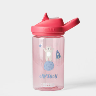 Botella De Agua Oso Personalizado lindo en el espacio