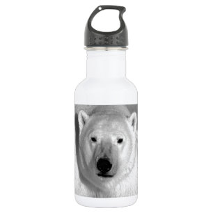 Botella De Agua Oso Polar Blanco y Negro