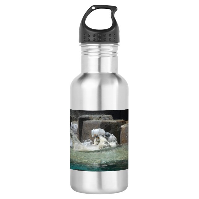 Botella De Agua Oso Polar jugando con un jug (Anverso)