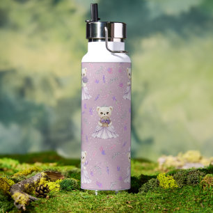 Botella De Agua Oso Princesa Lila Adorable