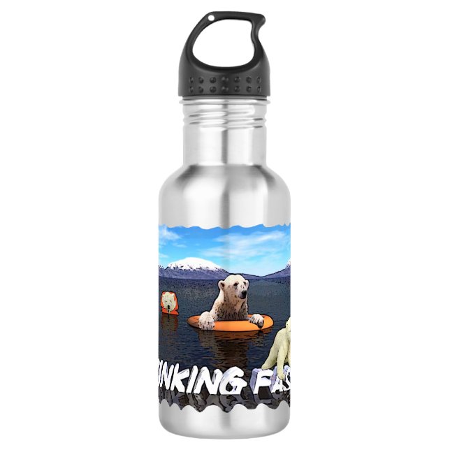 Botella De Agua Osos Polares - Hundiendo Rápido (Anverso)