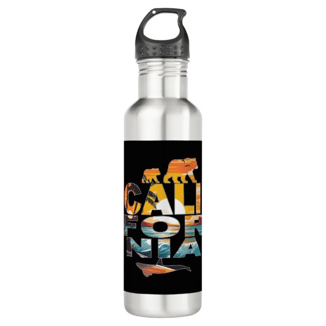 Botella De Agua Osos y ballenas de California (Anverso)