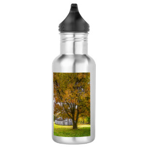 Botella De Agua Otoño Árbol Y Barn Pintorly Wat De Acero Inoxidabl