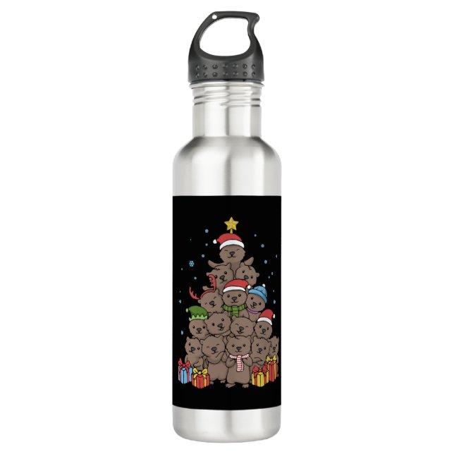 Botella De Agua Otter Christmas Tree Funny Navidades Gift (Anverso)