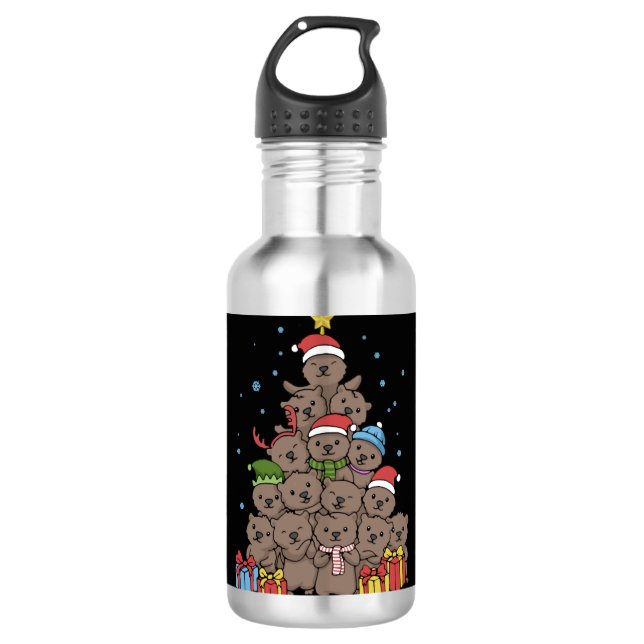 Botella De Agua Otter Christmas Tree Funny Navidades Gift (Anverso)