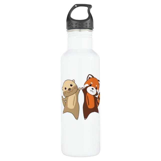 Botella De Agua Otter Red Panda Sweet Animals Para Niños (Anverso)