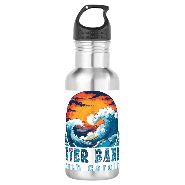 Botella De Agua Outer Banks Carolina del Norte Surf  (Anverso)