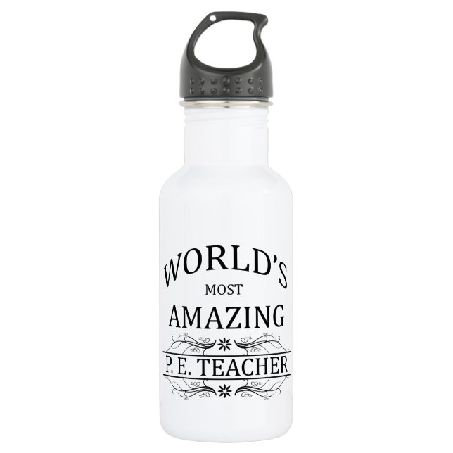 Botella De Agua P.E. más asombroso Teacher del mundo (Anverso)