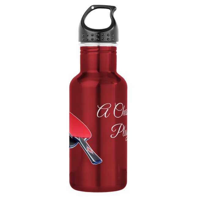 Botella De Agua Paddles de tenis de mesa personalizados 18 oz (Anverso)