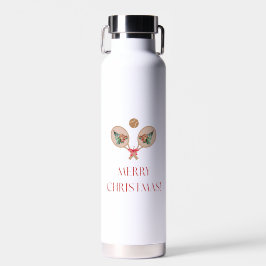 Botella De Agua Padel Christmas Water Bottle - Festive Padel Motif