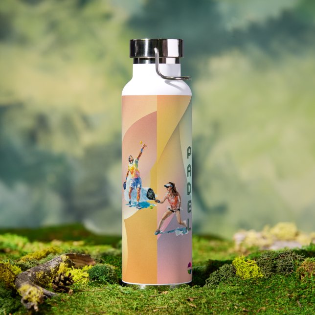Botella de Agua Padel: Colección Vibrante Estilo V (Al aire libre (girado))