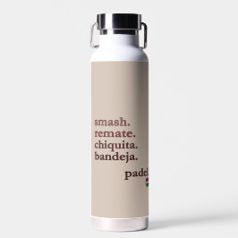 Botella De Agua Padel Water Bottle-Personalize Word Vibe Taupe