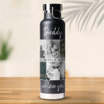 Botella De Agua Padre con hijos y padre familiar 6 Collage de foto<br><div class="desc">Padre con hijos y papá de familia 6 botella de agua de Collage de fotos. Collage de 6 fotos, nombre del padre con un dulce mensaje en un moderno guión en blanco y nombres de niños que superponen las fotos. Añade tus 6 fotos familiares favoritas. Boca dulce y un regalo...</div>