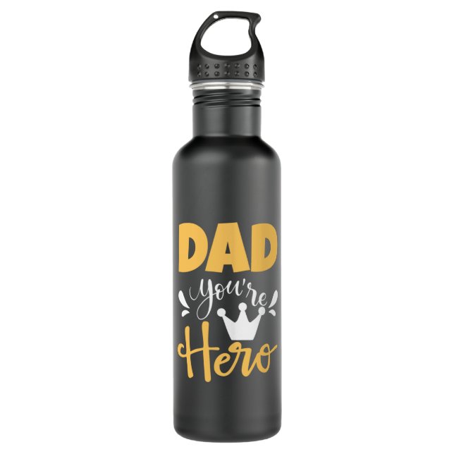Botella De Agua Padre Regalo Papá Eres Héroe (Anverso)
