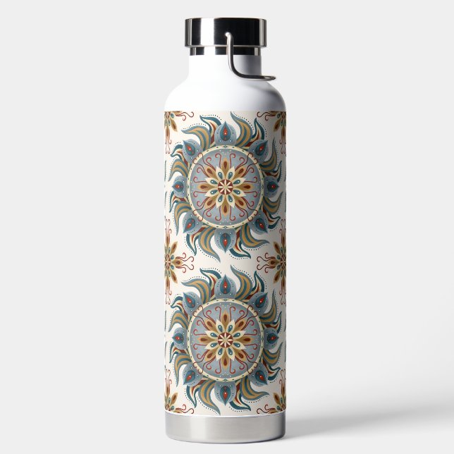 Botella De Agua Painterly Boho Mandala (Izquierda)