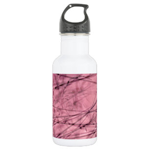 Botella De Agua Paisaje de gramíneas rosa y gris