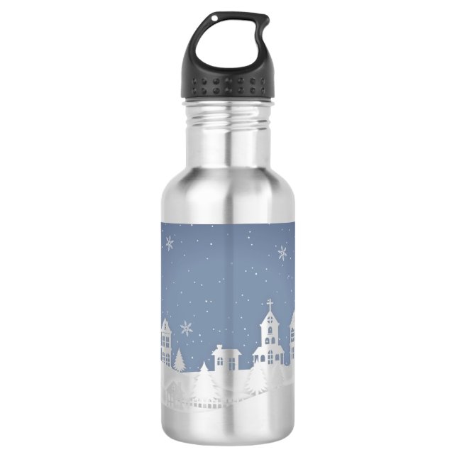 Botella De Agua Paisaje de la Iglesia navidad (Anverso)