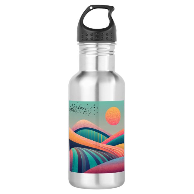Botella De Agua Paisaje de las colinas de Kaleidoscope (Anverso)