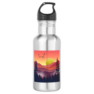 Botella De Agua Paisaje de las montañas Crimson