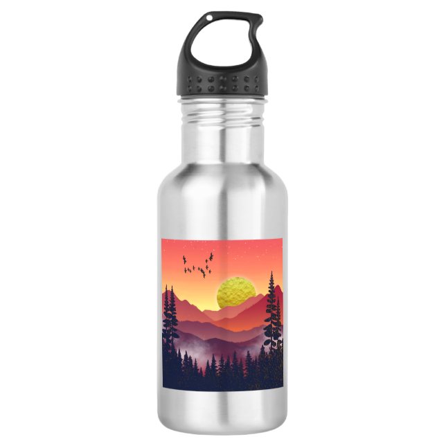 Botella De Agua Paisaje de las montañas Crimson (Anverso)
