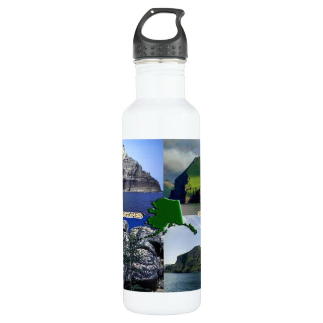 Botella De Agua Paisajes rocosos del poblado de Alaska (Anverso)