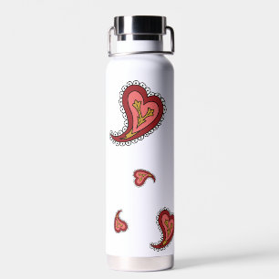 Botella De Agua Paisley Heart
