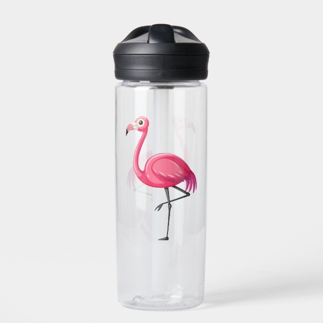 Botella De Agua Pájaro Flamingo Rosa-89686 (Delante)