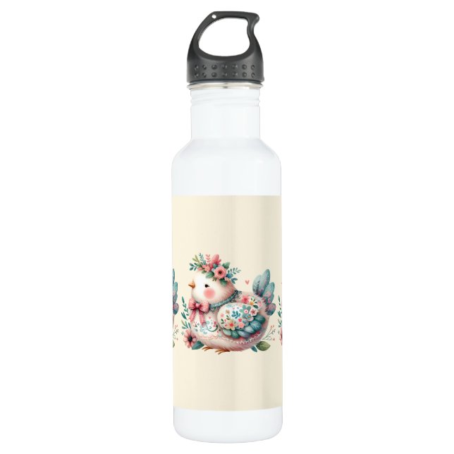 Botella De Agua Pájaro folclórico con encanto Pastel Boho (Anverso)