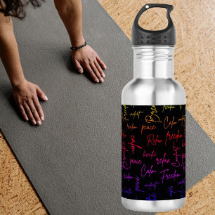 Botella De Agua Palabras de los amantes de la meditación del yoga