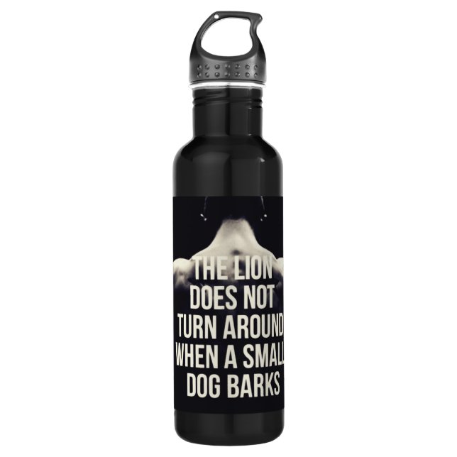 Botella De Agua Palabras Motivadoras - El León No Da La Vuelta (Anverso)