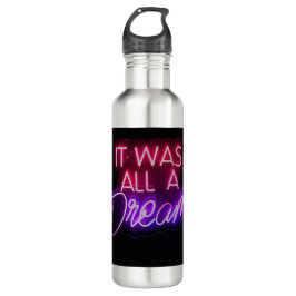 Botella De Agua Palabras Púrpura Rosa Texto Arte Todo Fue Un Rótul